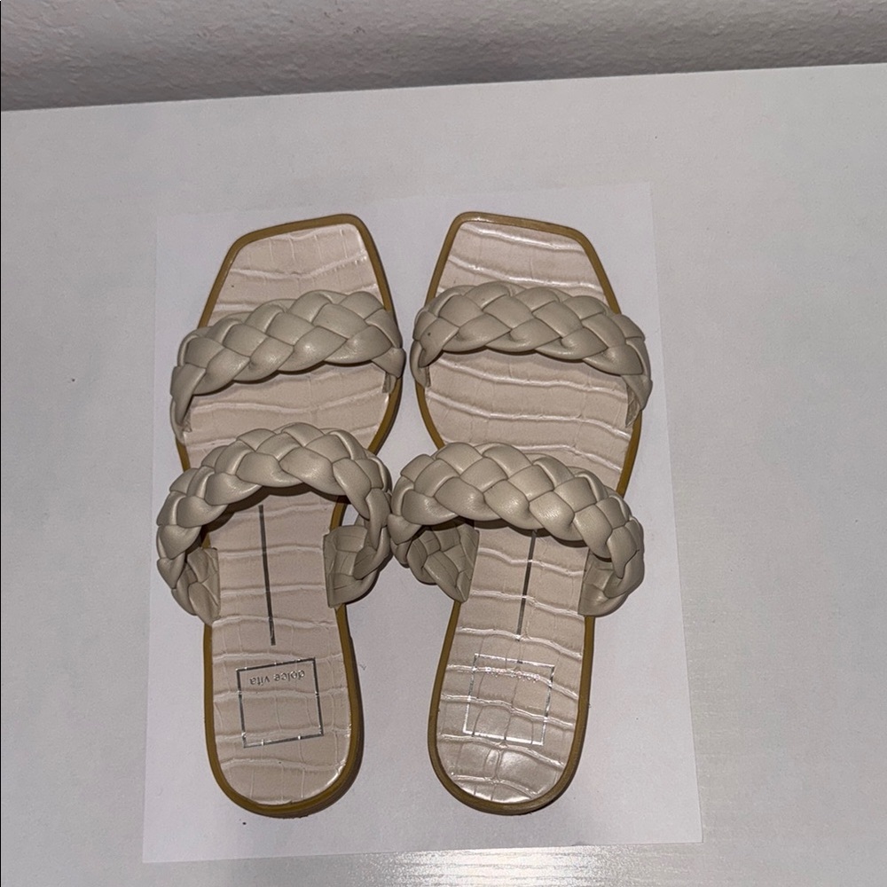 Dolce Vita Cream Braided Slide Sandals - Picture 2 of 3